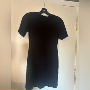 Reformation Ribbed Black Mini Dress